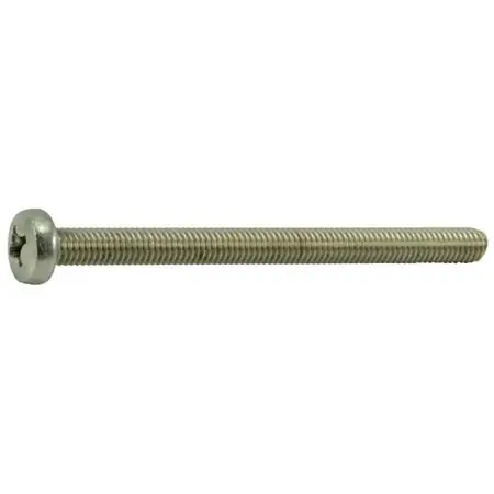 6mm-1.00 X 80mm Stainless Steel Coarse Thread Phillips Pan Head Machine Screws