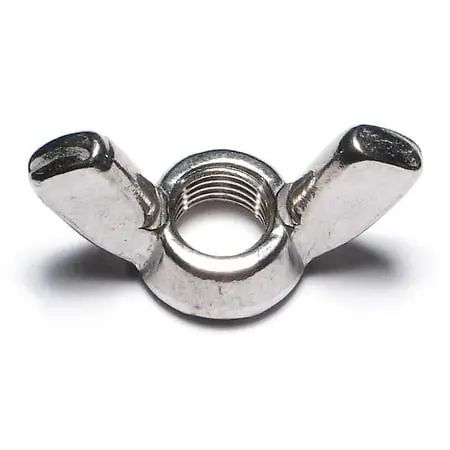 3/8 -24 X 1-7/16 18-8 Stainless Steel Fine Thread Wing Nuts (5 Pcs.)