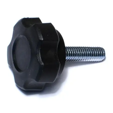 3/8-16 X 1-3/4 Black Plastic Coarse Thread Fluted Knob