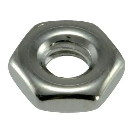 10-24 Polished 18-8 Stainless Steel Coarse Thread Hex Nuts (12 Pcs.)