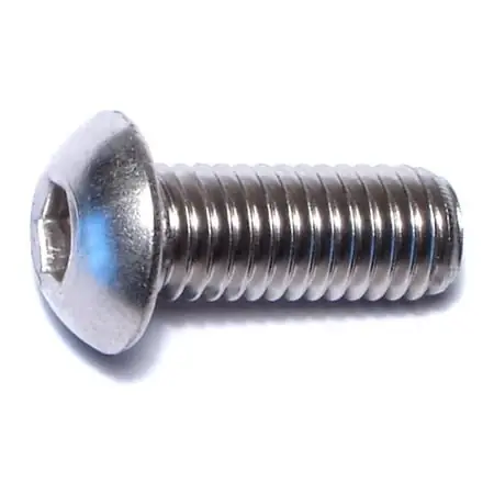 8mm-1.25 X 20mm A2 Stainless Button Head Hex Socket Cap Screws (6 Pcs.)