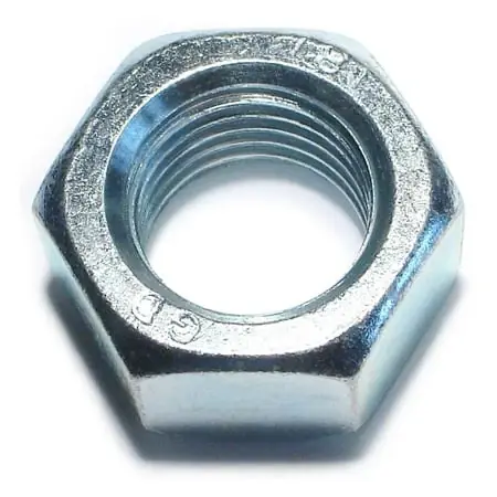 22mm-2.5 Zinc Plated Class 8 Steel Coarse Thread Hex Nuts (4 Pcs.)