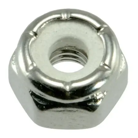 8-32 Polished 18-8 Stainless Nylon Insert Lock Nuts (12 Pcs.)