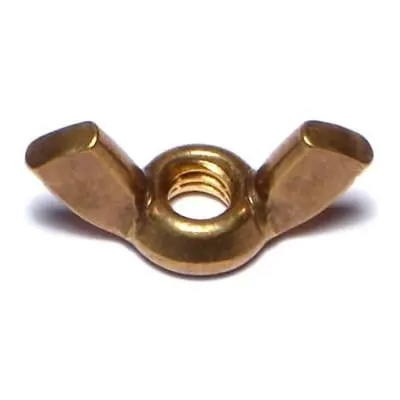 10-24 Brass Cold Forged Wing Nuts - Coarse Thread, 23/32 Inch Size