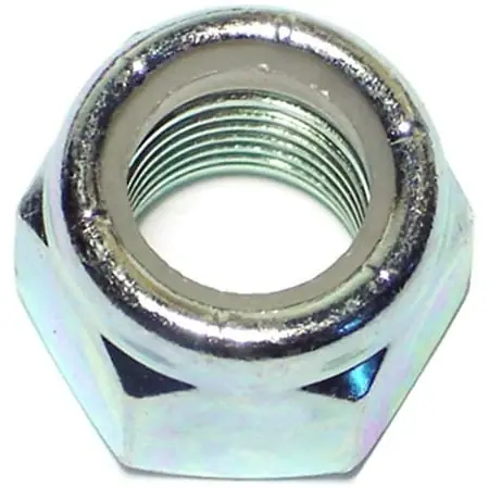 1/2-20 Zinc Fine Nylon Insert Lock Nuts - 8 Pieces