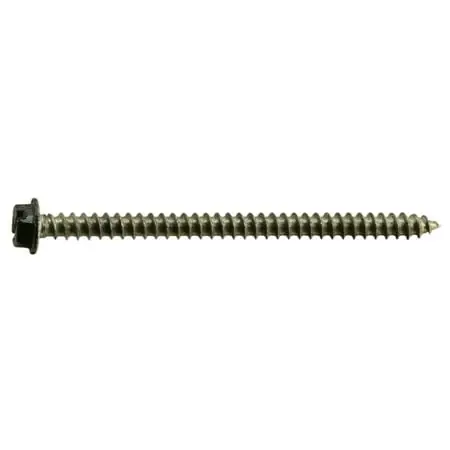 8 X 2-1/2 Black 18-8 Stainless Hex Sheet Metal Screws Smshss-373 (12 Pcs.)