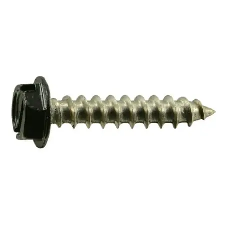 10 X 1 Stainless Steel Black Hex Head Sheet Metal Screws - 18-8 Grade