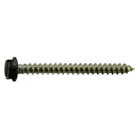 10 X 2 Stainless Steel Black Hex Head Sheet Metal Screws - 18-8 Grade