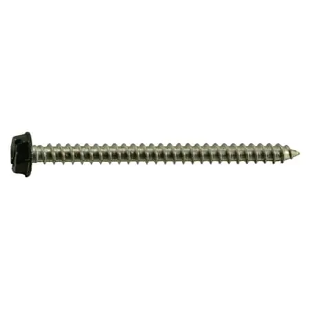 10 X 2-1/2 Stainless Steel Black Hex Head Sheet Metal Screws - 18-8 Grade