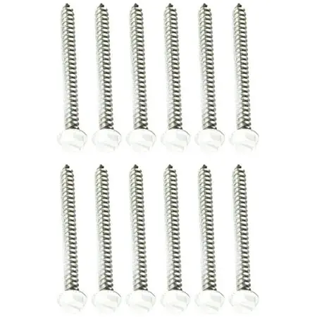 8 X 2 Stainless Steel Hex Head Sheet Metal Screws - 12 Pieces