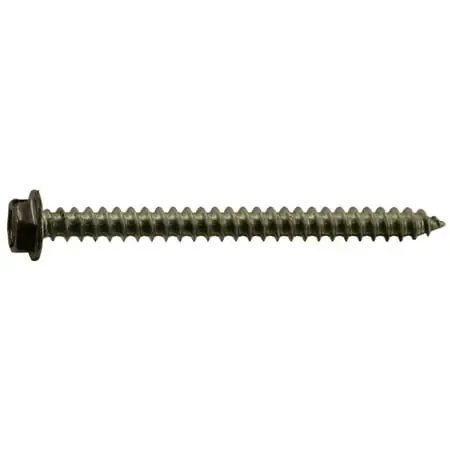 8 X 2 Stainless Steel Brown Hex Head Sheet Metal Screws - 18-8 Grade