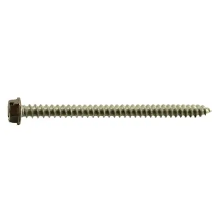 8 X 2-1/2 Brown 18-8 Stainless Hex Sheet Metal Screws Smshss-376 (12 Pcs.)