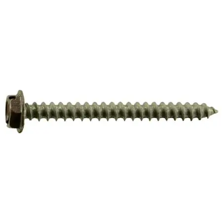 10 X 2 Stainless Steel Brown Hex Head Sheet Metal Screws - 18-8 Grade