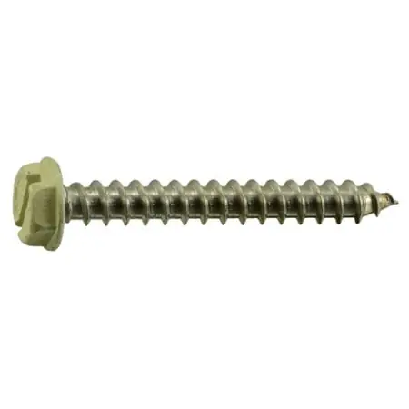10 X 1-1/2 Stainless Steel Beige Hex Head Sheet Metal Screws - 18-8 Grade
