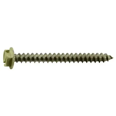 10 X 2 Stainless Steel Beige Hex Head Sheet Metal Screws - 18-8 Grade
