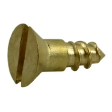 2 X 1/4 Brass Slotted Flat Head Wood Screws Wsfb-076 (60 Pcs.)