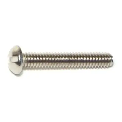 8-32 X 1 Stainless Steel Slotted Round Head Machine Screws - 18-8 Grade
