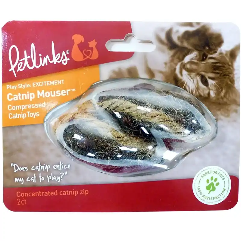 Petlinks System Catnip Mouser Compressed Catnip Cat Toy, 2" L, 2 In, Brown