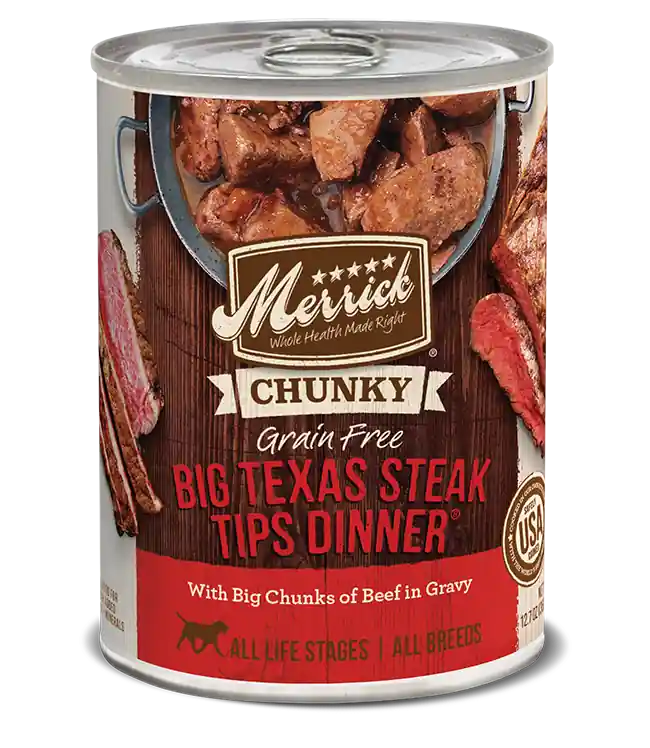 Merrick 12.7 Oz Texas Steak Tips Chunky Dinner Dog Food