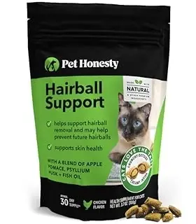 Hairball Support Dual Texture Cat Chews, Chicken Flavor, 3.7 Oz.