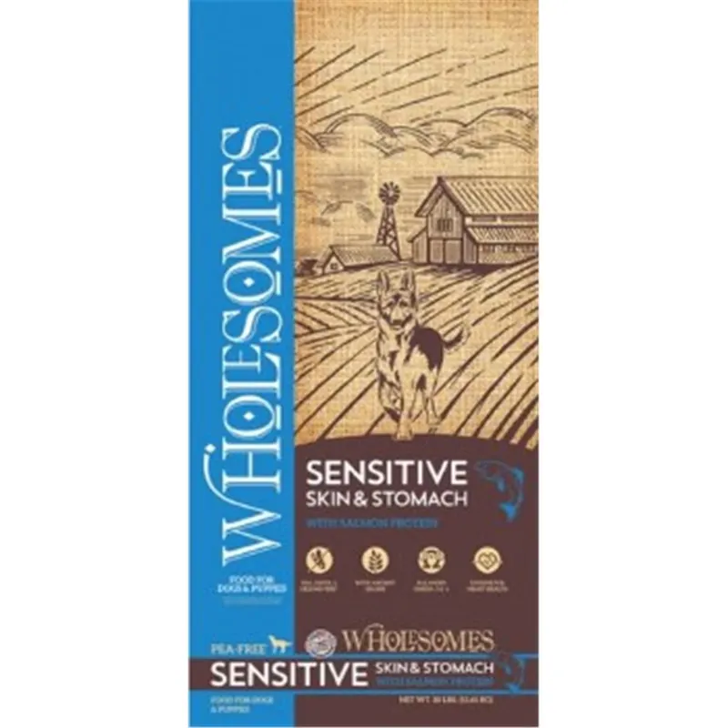 Wholesomes Sensitive Skin & Stomach Dog Food With Salmon Protein, 30 Lb
