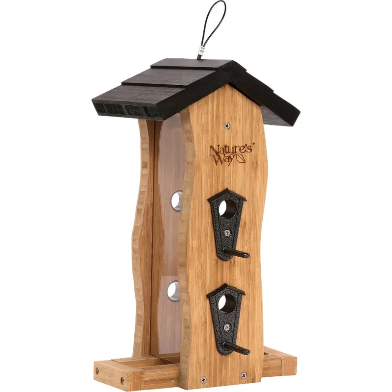 Bamboo Vertical Wave Bird Feeder