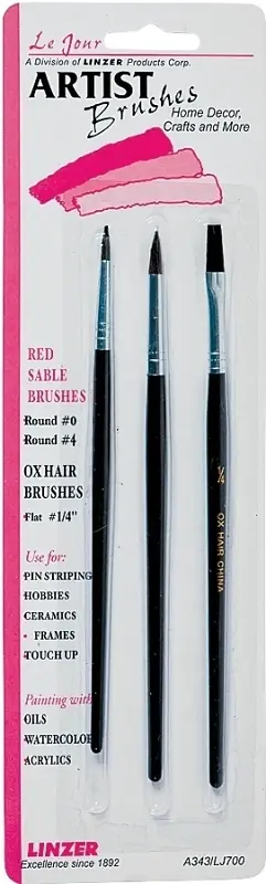 1-1/4 In. Assorted Artist Paint Brush Set - 3 Piece