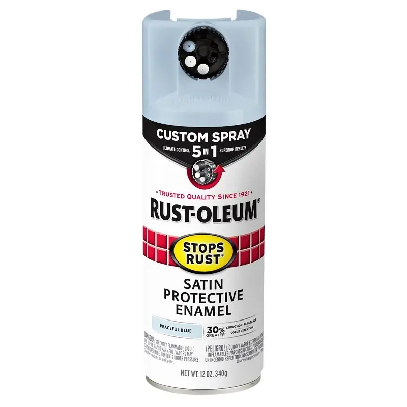 Stops Rust Custom Spray 5-in-1 Spray Paint, Satin Peaceful Blue, 12 Oz.
