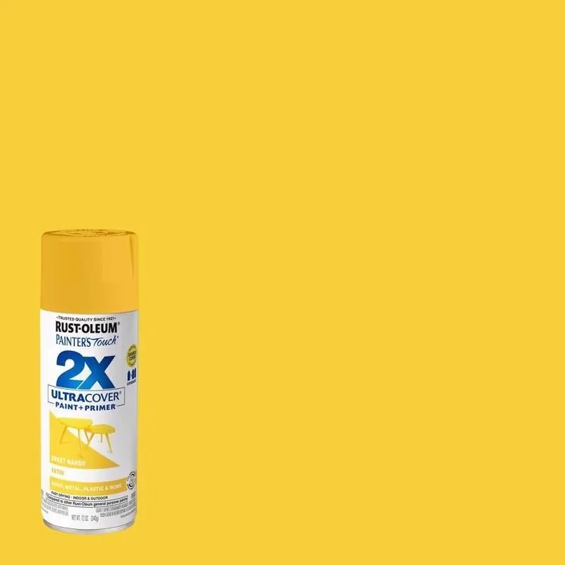 Painter‘s Touch Satin Sweet Mango Paint + Primer Spray – 12 Oz