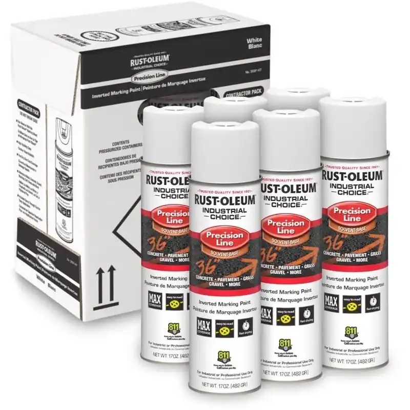 Industrial Choice Inverted Marking Paint – 6‑pack, White 17 oz (indoor/outdoor)