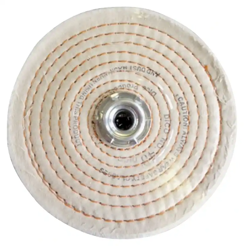 6 In. X 1/2 In. Spiral Sewn Cotton Buffing Wheel Model 527-40-6
