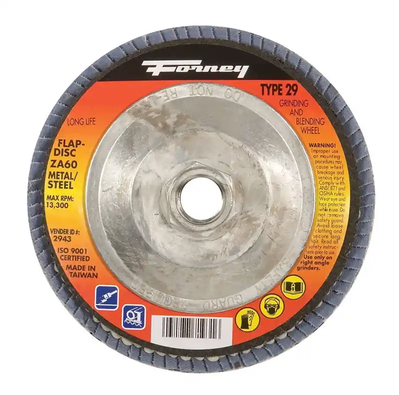 Jumbo Blue Zirconia Flap Disc, Type 29, 60-grit, 4.5-in.