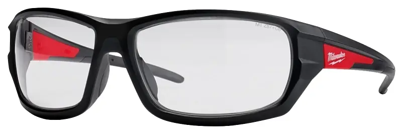 48-73-2020 High Performance Safety Glasses With Clear Lenses - Red/black Frame