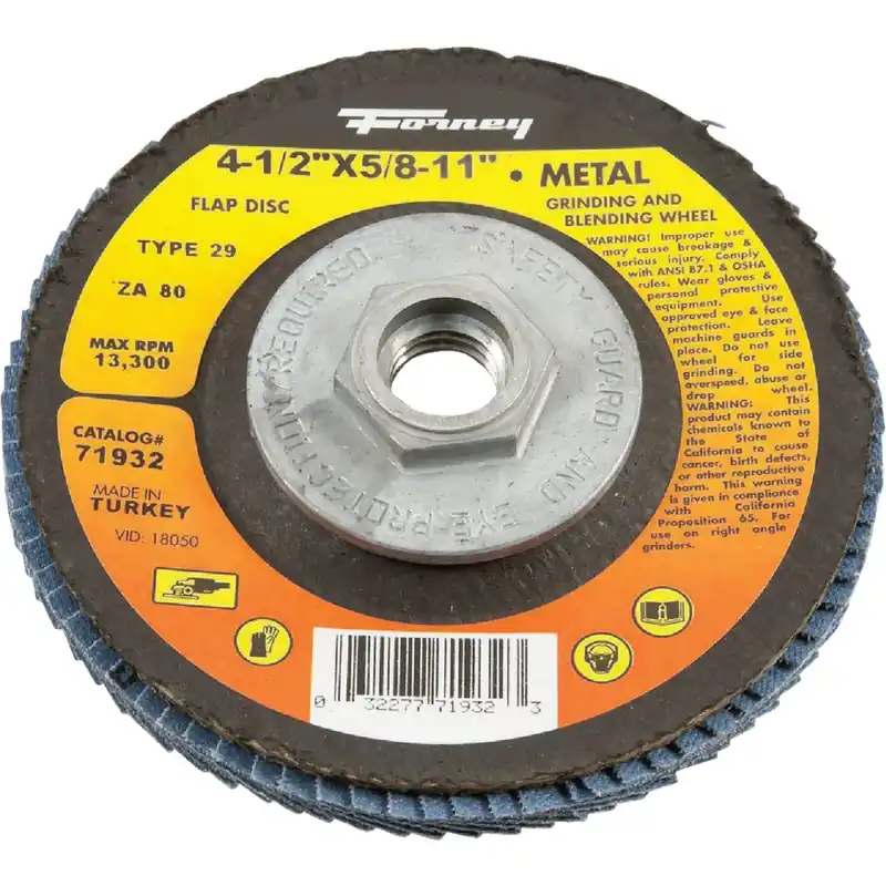 Jumbo Blue Zirconia Flap Disc, Type 29, 80-grit, 4.5-in.