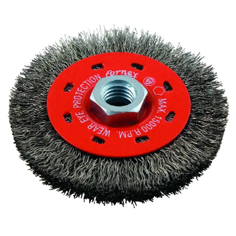 Crimped Wire Wheel Brush, Coarse, 4-in.