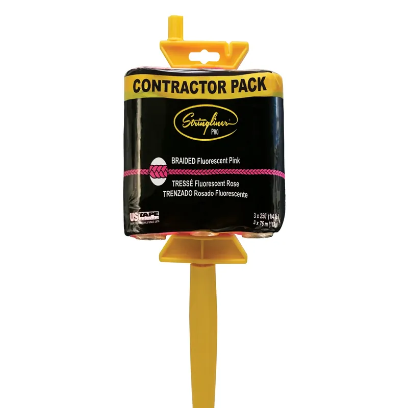 Pro Mason‘s Line And Reel Contractor Pack 250 Ft. Fluorescent Pink Fine Braided Line