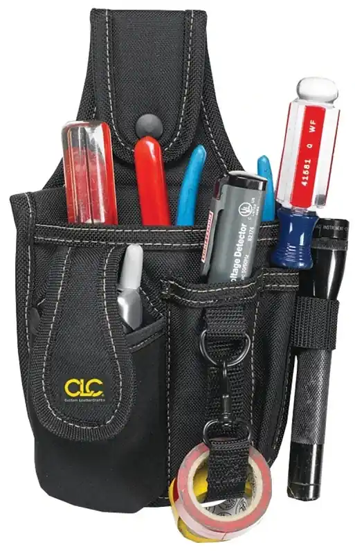 4 Pocket Polyester Fabric Tool And Cellular Phone Holder 6 In. L X 9.8 In. H Black