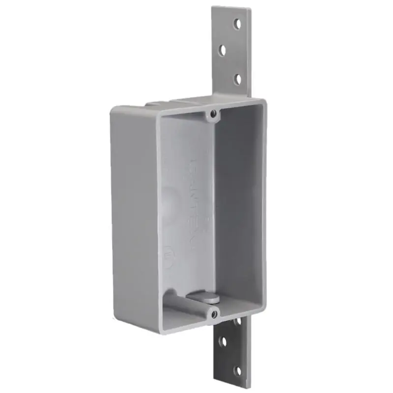 Ez08sb 8 Cu In Rectangle Pvc 1 Gang New Work Outlet Box Gray