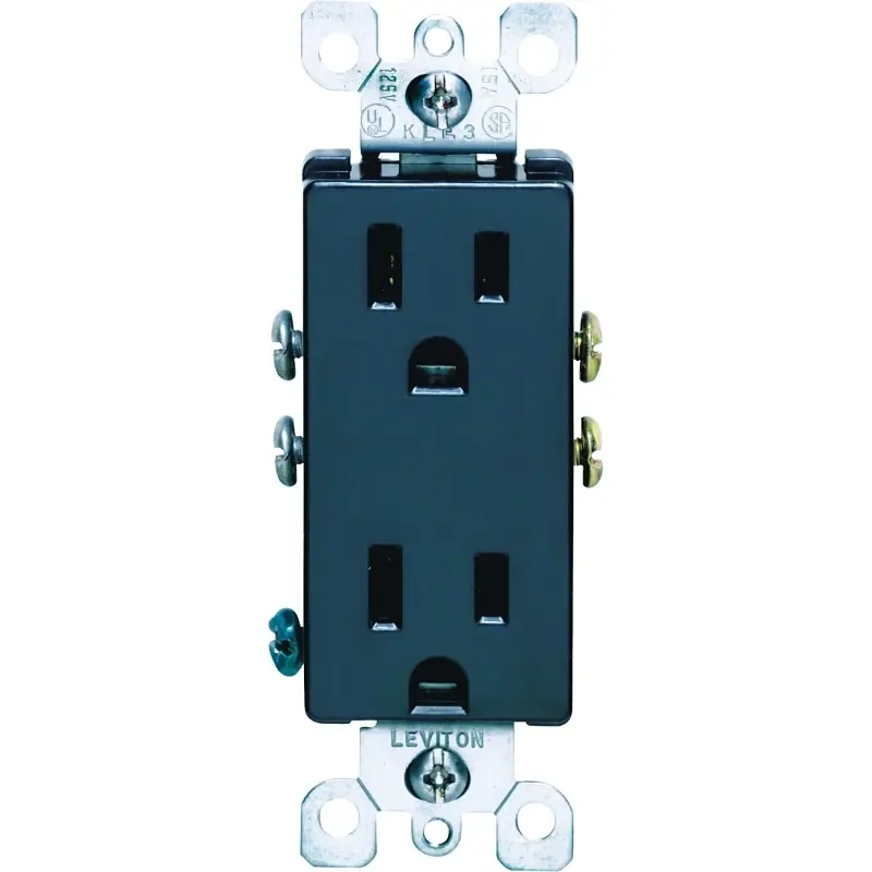 Decora 15 Amps 125 V Duplex Black Outlet 5-15r 1 Pk
