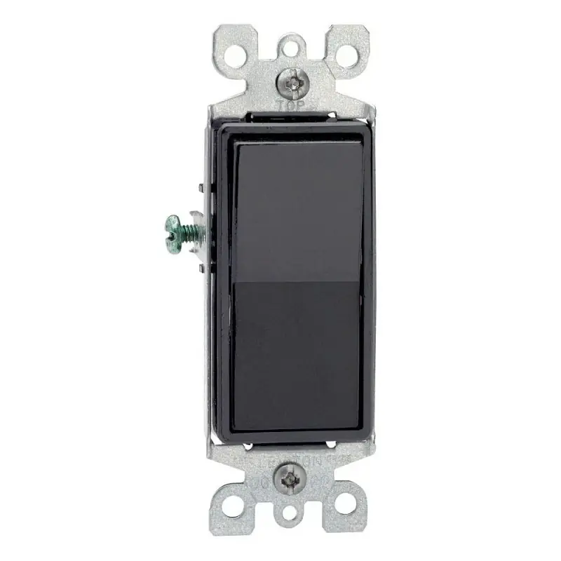 Decora 15 Amps Three Pole Rocker Ac Quiet Switch Black 1 Pk