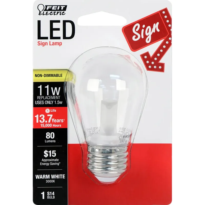 S14 E26 (medium) Led Bulb Warm White 11 Watt Equivalence 1 Pk