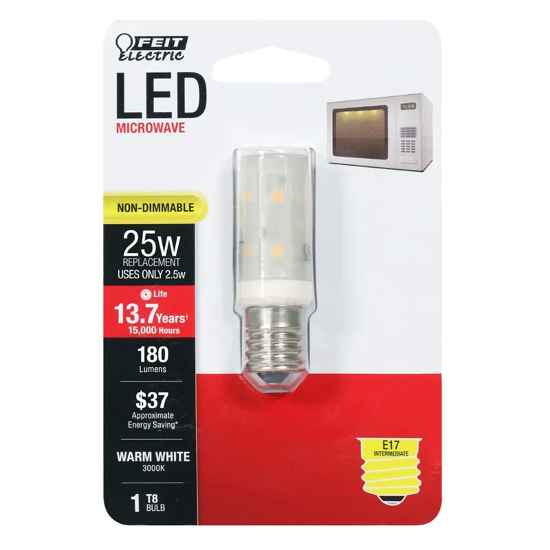 T8 E17 (intermediate) Led Bulb Warm White 25 Watt Equivalence 1 Pk