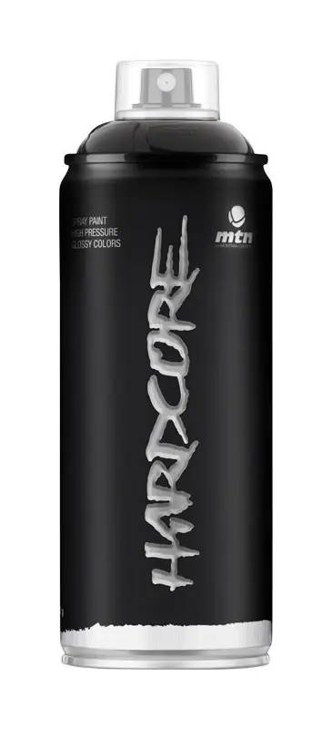 Hardcore Gloss Black Spray Paint 11 Oz - All Purpose, Uv & Water Resistant