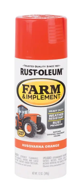 12 Oz. Husqvarna Orange Farm & Implement Spray Paint - Durable Enamel