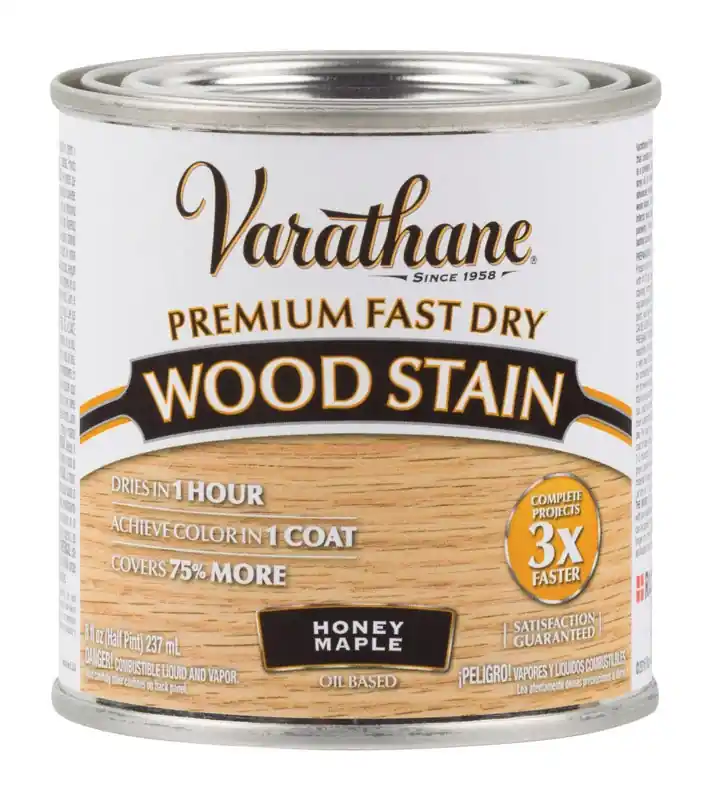 Fast Dry Interior Wood Stain, Oil Base, Honey Maple, 1/2 Pt.