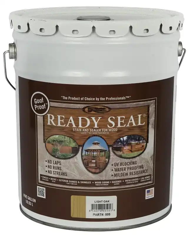 Exterior Wood Stain & Sealer, Flat Natural Finish, 5-gallons