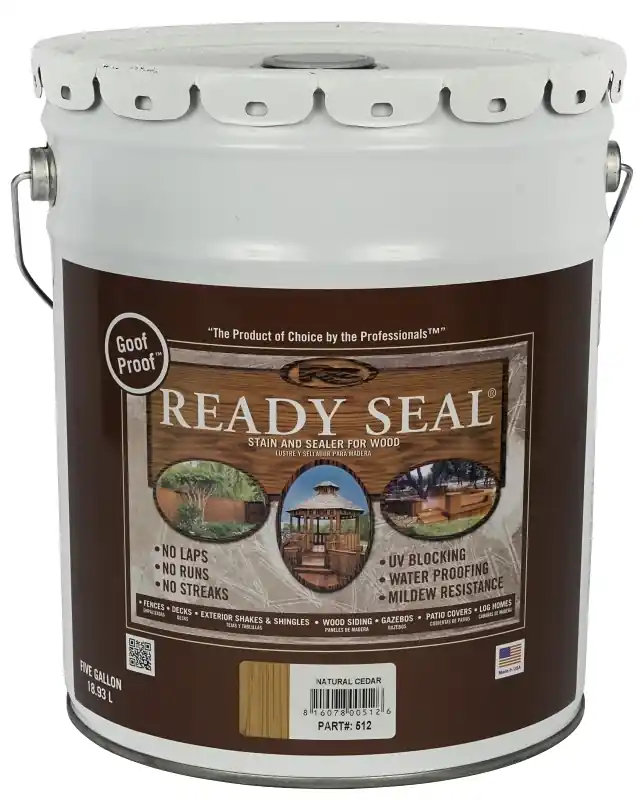 Exterior Wood Stain & Sealer, Flat Natural Cedar, 5-gallons