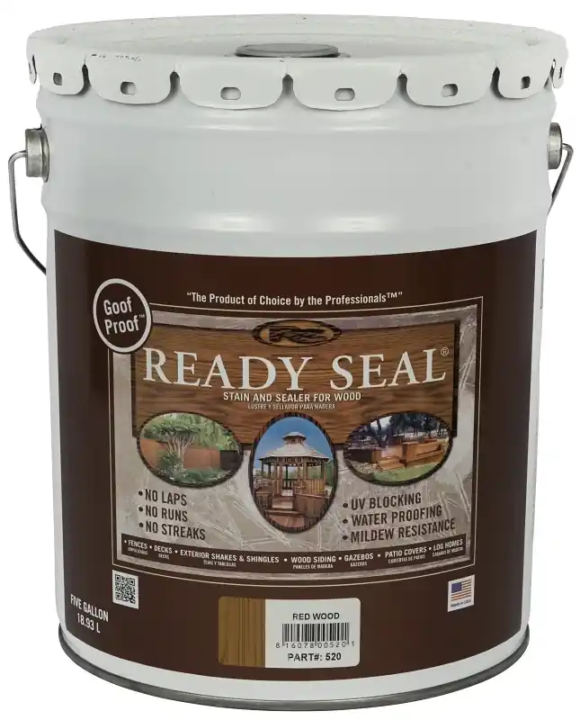 Exterior Wood Stain & Sealer, Flat Redwood, 5-gallons