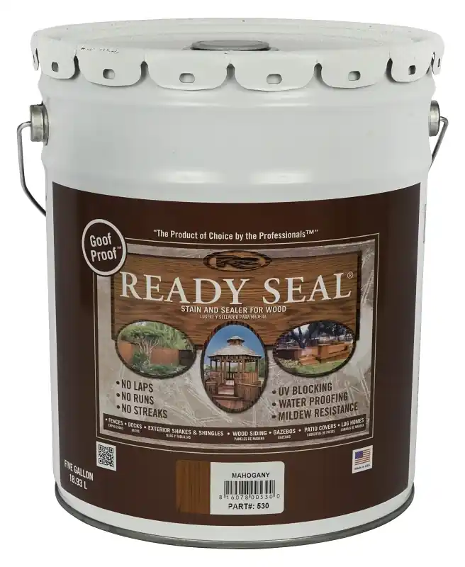 Exterior Wood Stain & Sealer, Flat Mahogany, 5-gallons