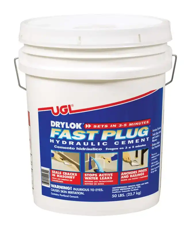 Fast Plug 50 Lb. Pail Hydraulic Cement - Fast-setting Waterproofing Solution